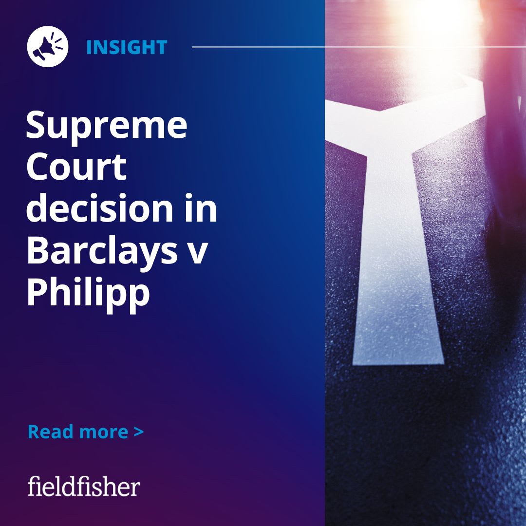 Relief for banks following Supreme Court's decision in Barclays v Philipp Fieldfisher