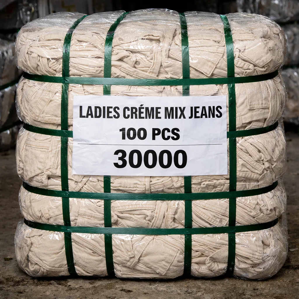 Ladies Creme Mix Jeans