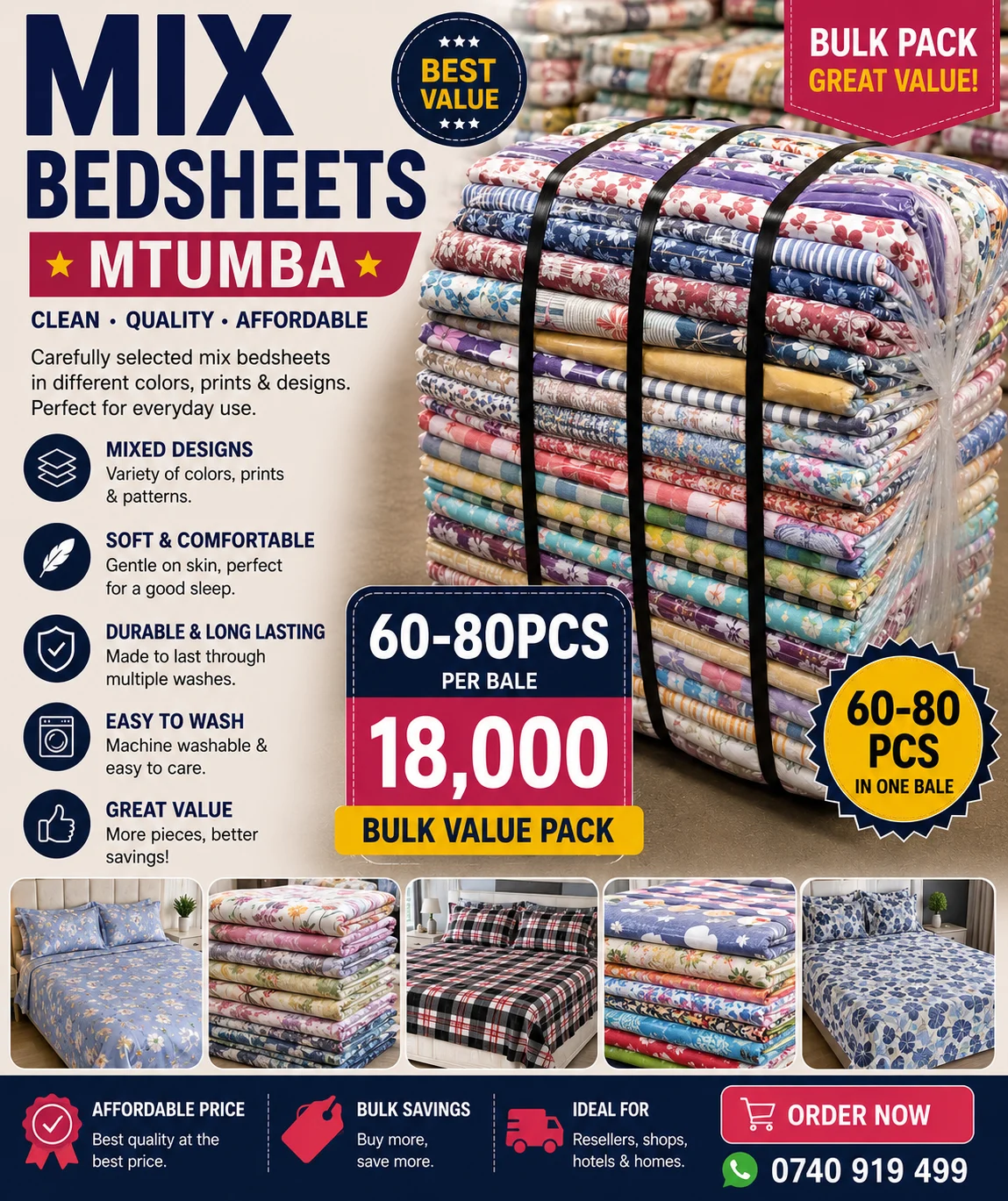 Mix bedsheets 60-80pcs 18k