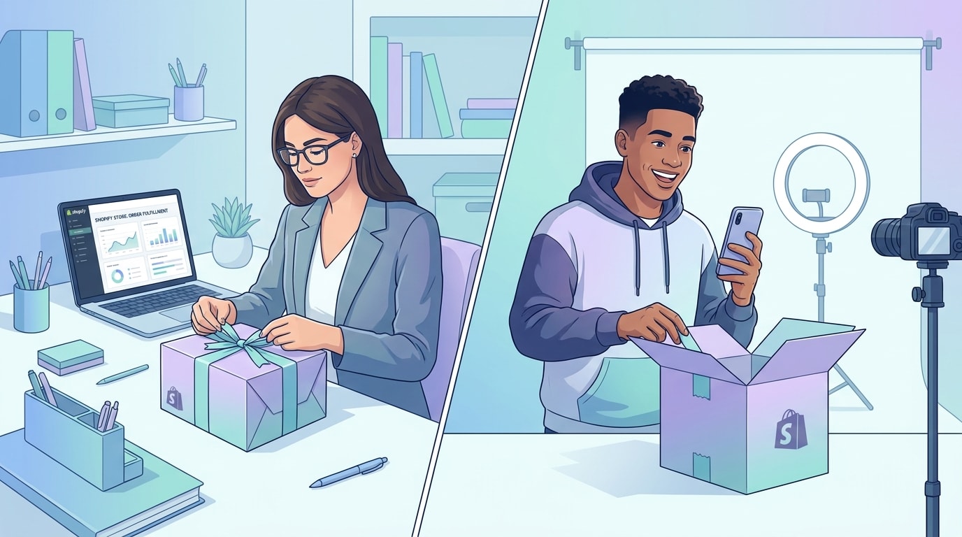 A Shopify merchant sending a product package to a micro-influencer to generate initial review photos