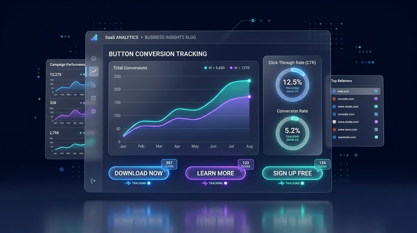 Analytics dashboard showing conversion tracking specific to embedded buttons
