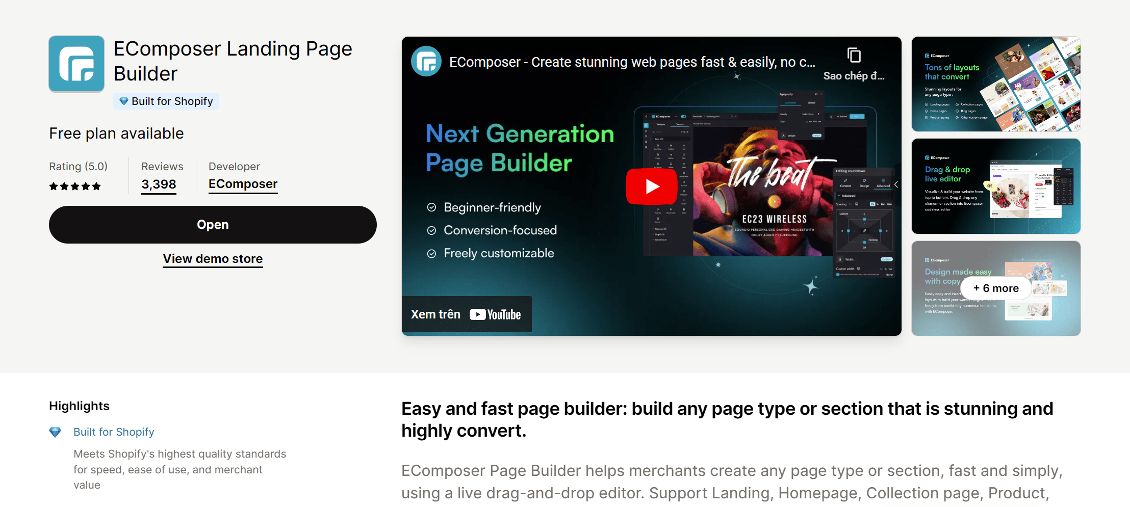 EComposer Shopify Page Builder