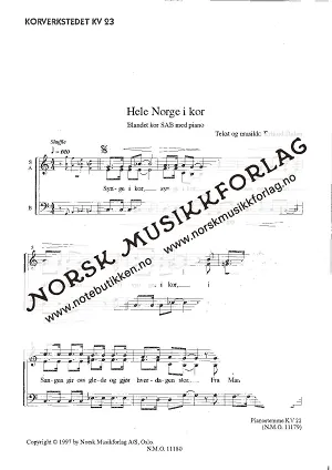 Hele Norge i kor - SAB | Notebutikken