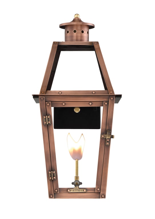 Acadian Wall Mount Copper Lantern by Primo