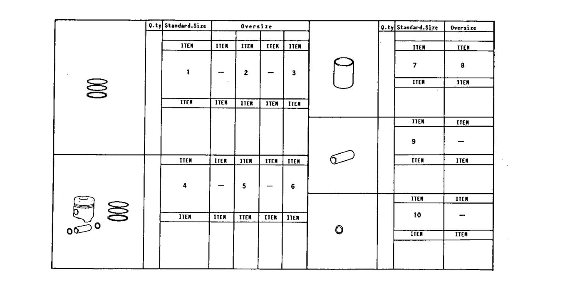 PISTON ASSY - PISTON RINGS - PISTON PIN
