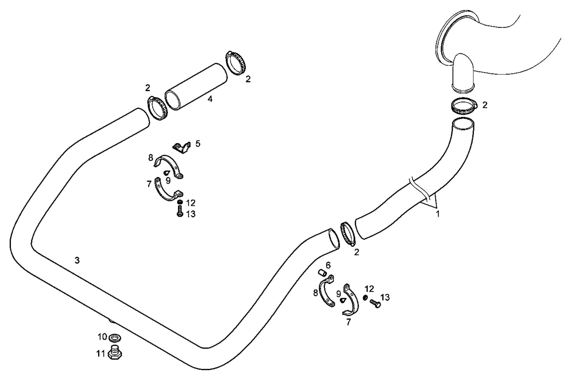 GAS-WATER MIXER WITH STERN OUTLET