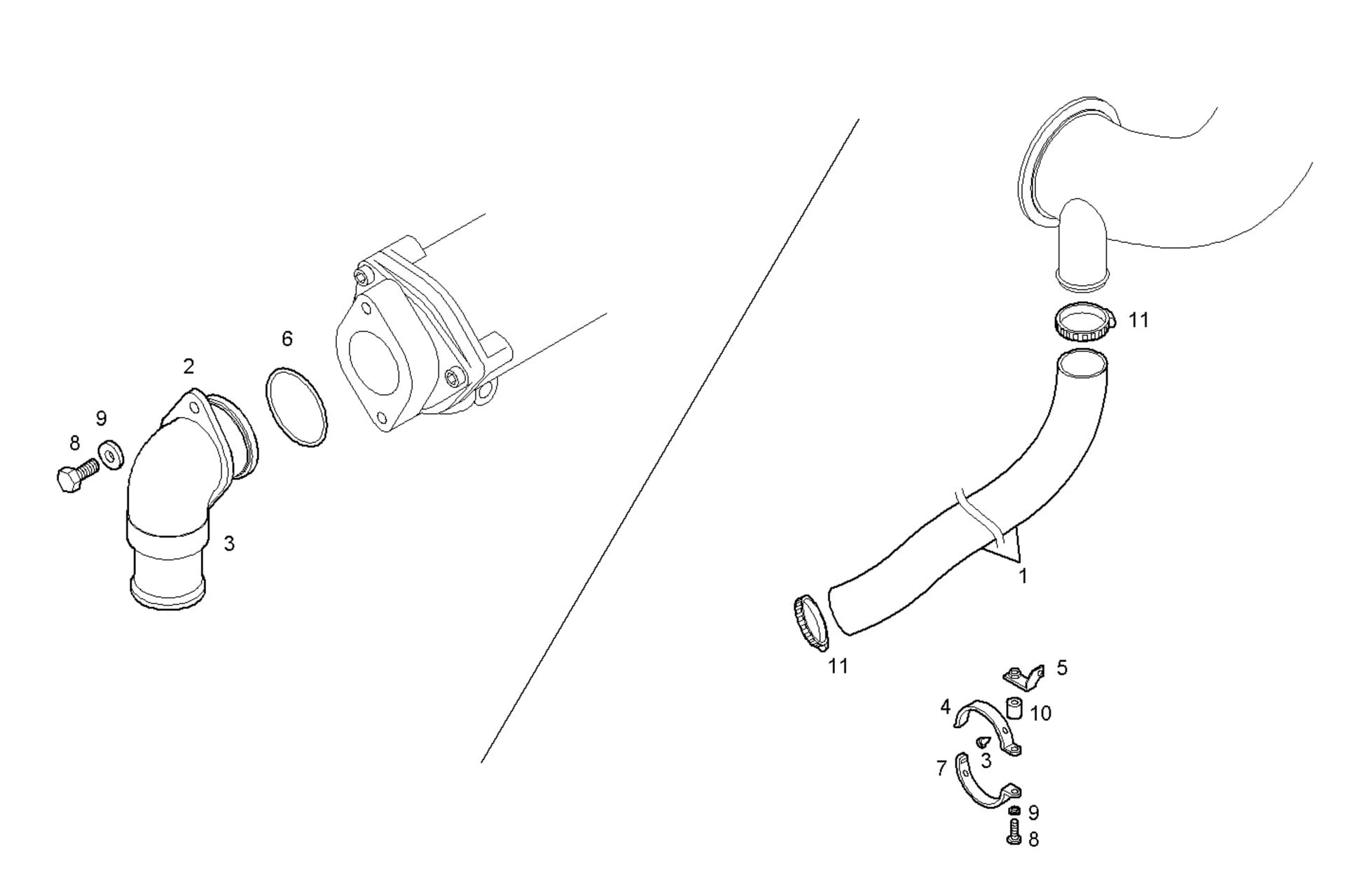 GAS-WATER MIXER WITH STERN OUTLET