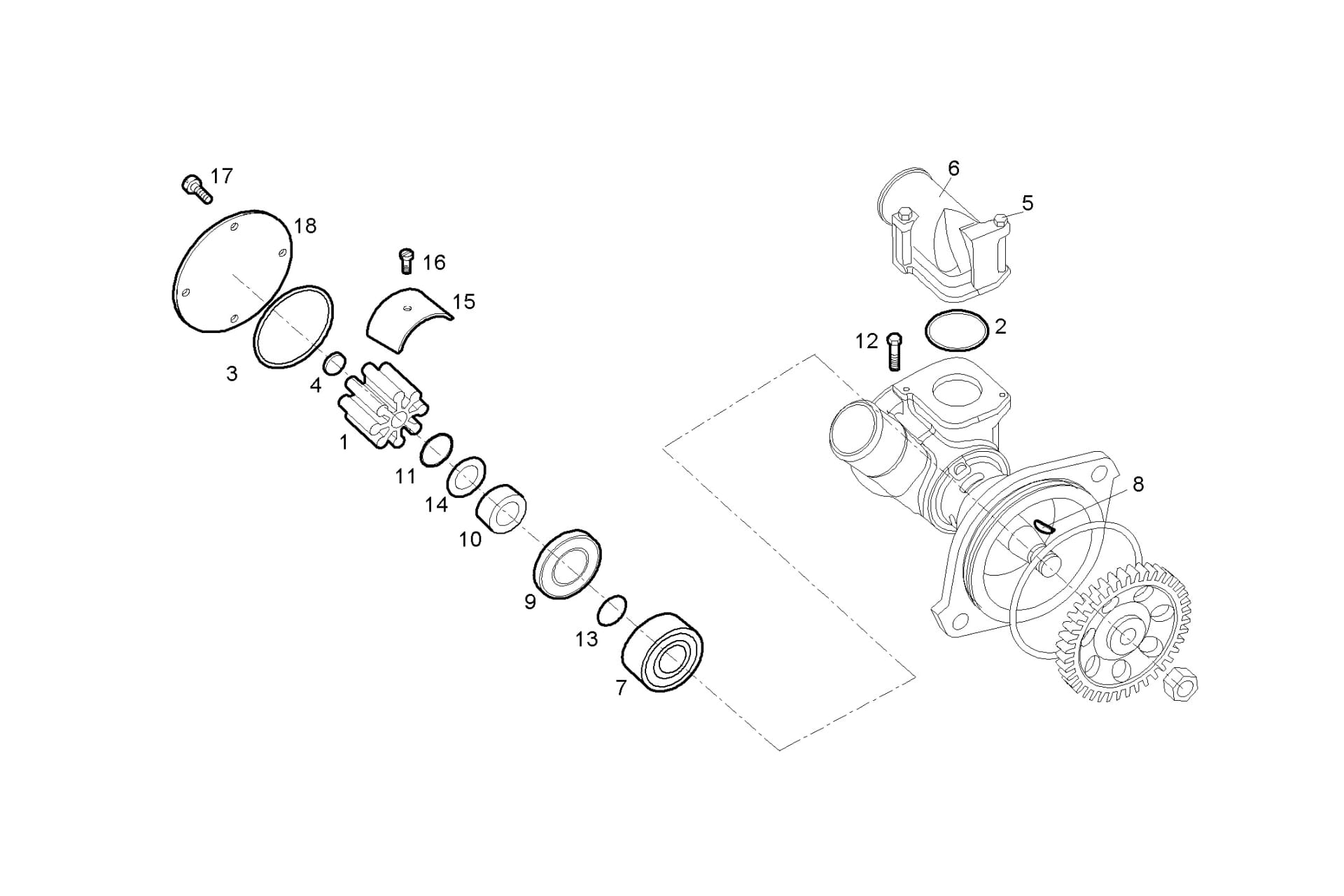 SEA WATER PUMP (COMPONENTS)