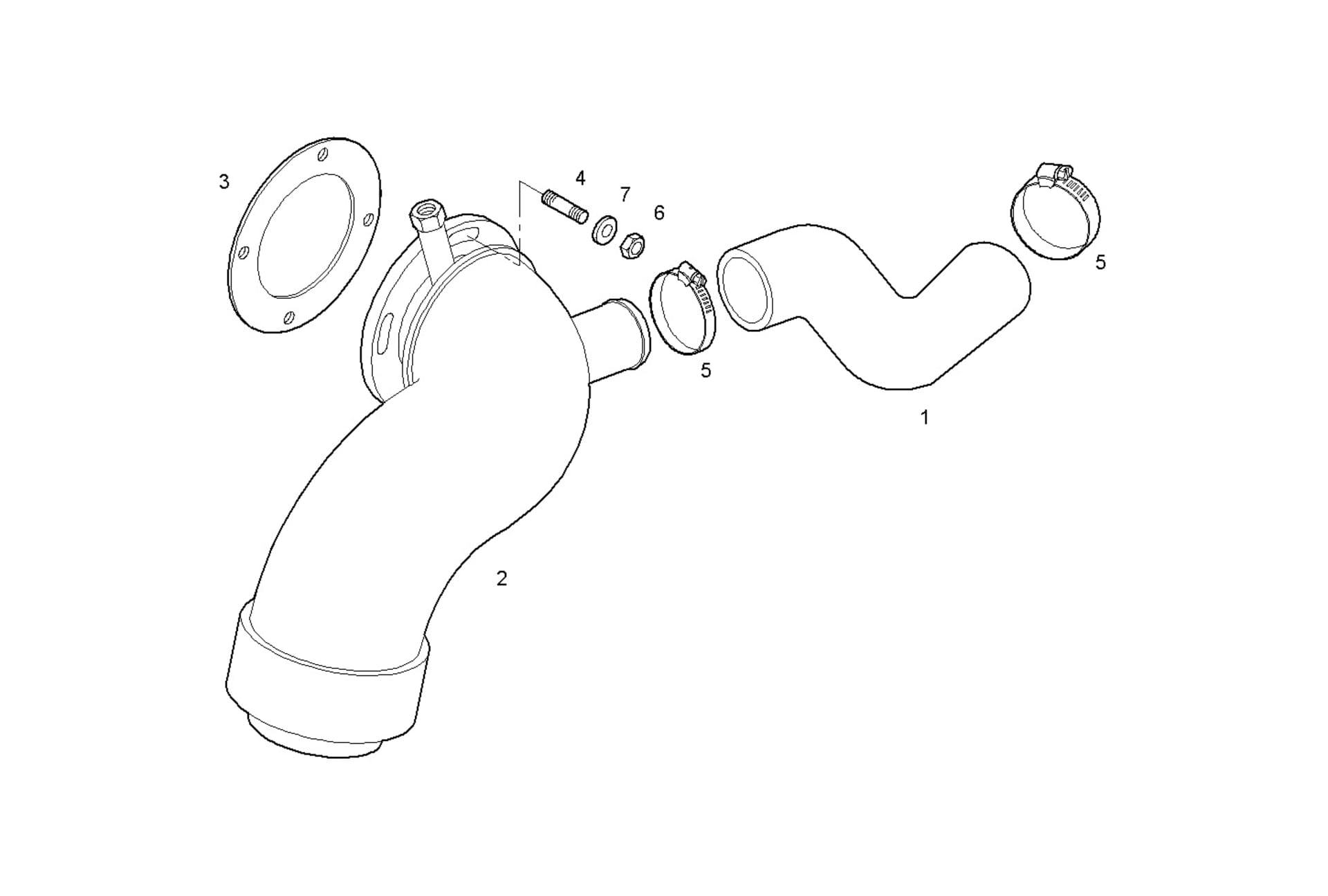 GAS-WATER MIXER WITH STERN OUTLET