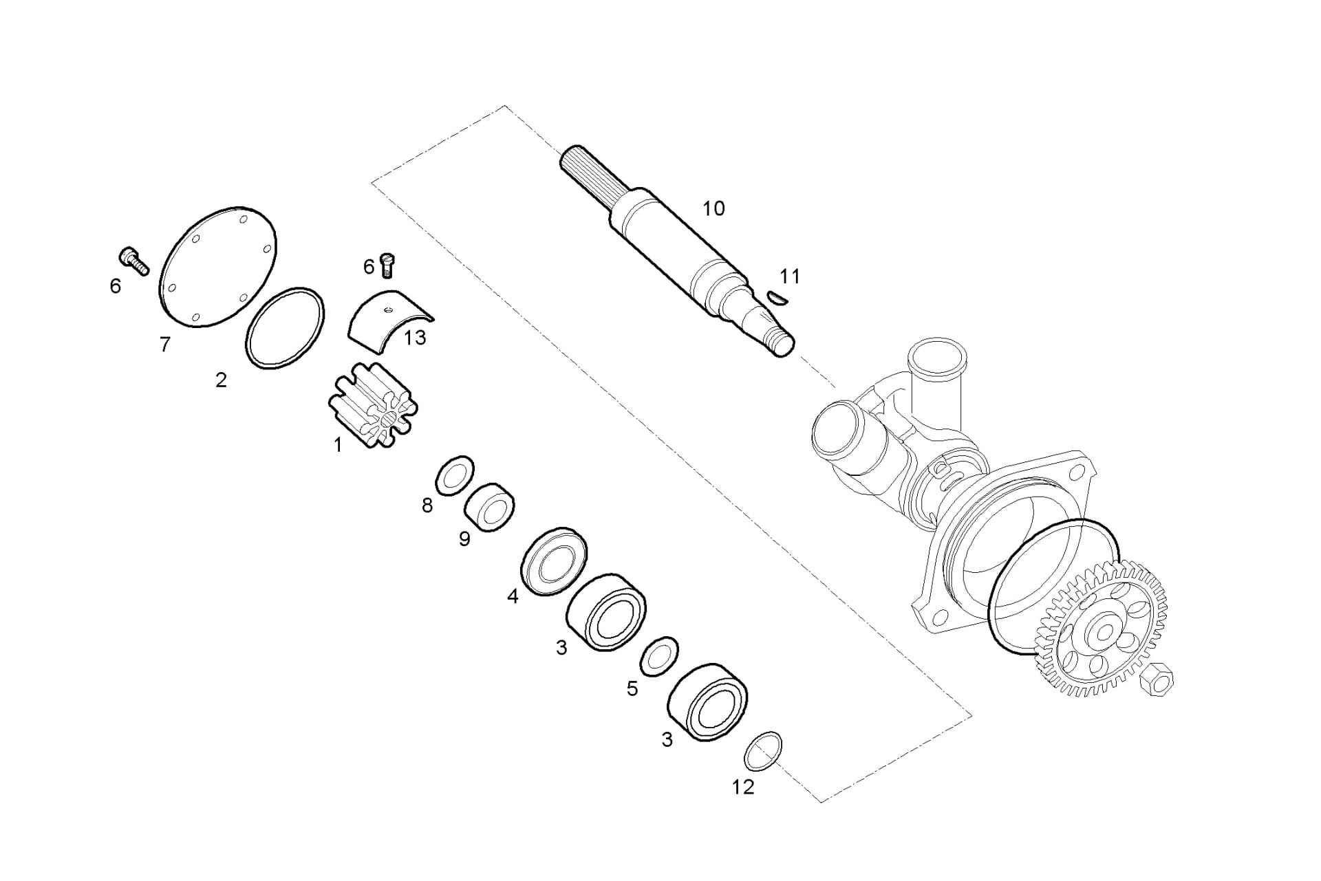 SEA WATER PUMP (COMPONENTS)