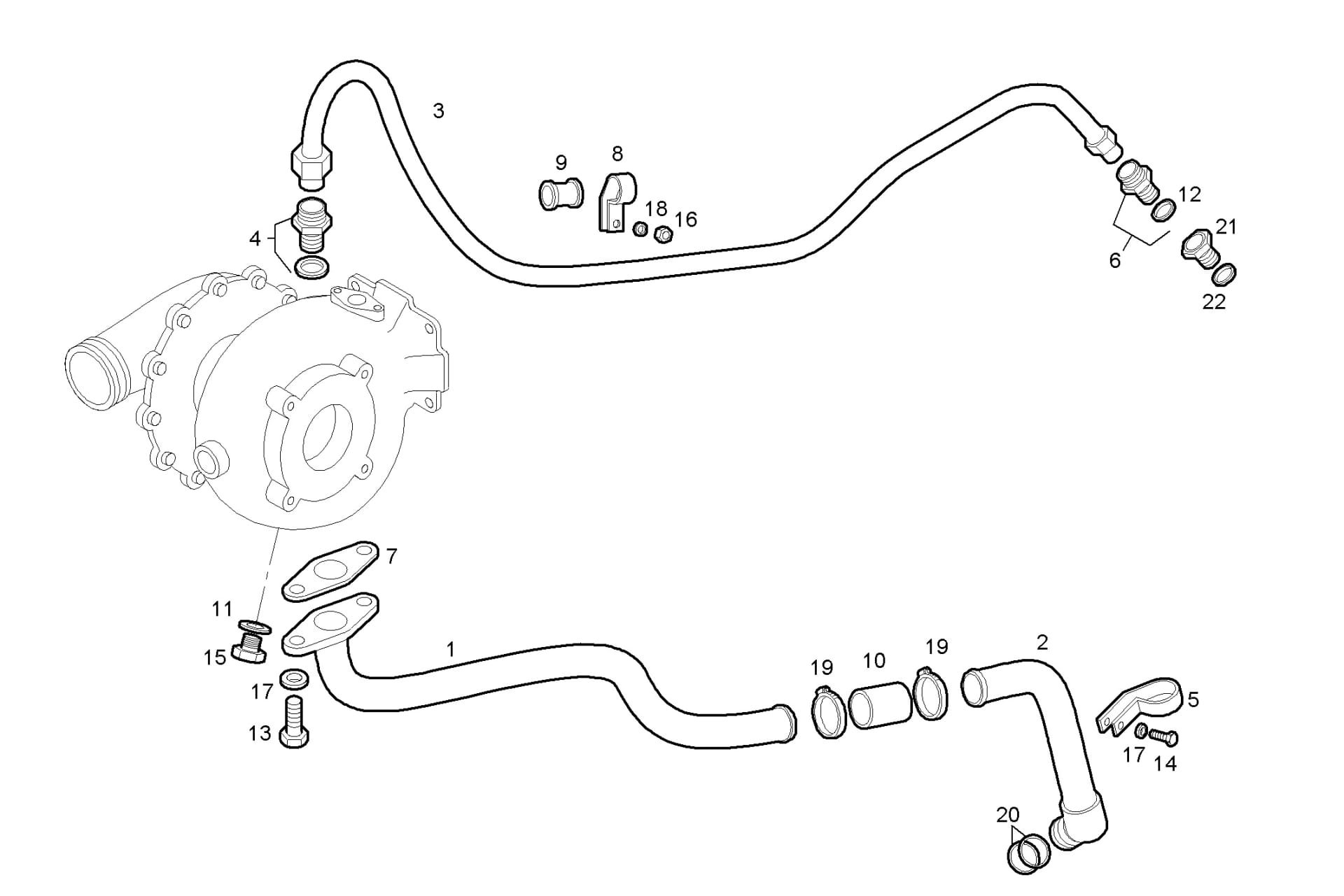 TURBOCHARGER OIL LINES