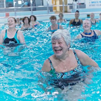 Members enjoying aqua aerobics at Vauxhall leisure centre