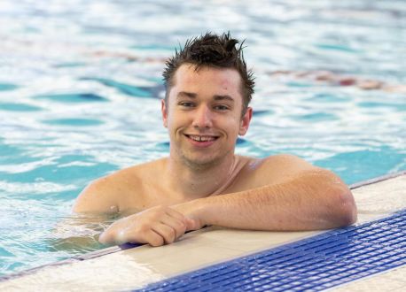 man in pool