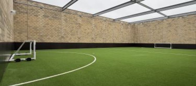 3g football pitch with green surface and goals