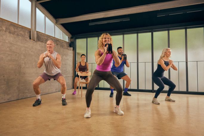 seniors in an exercise class
