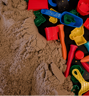 Messy play for children in the sand