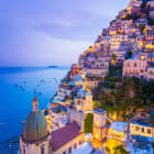 Houses on a Hillside by the Sea on the Amalfi Coast