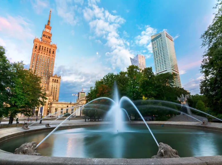 Fountain in the Middle of Warsaw