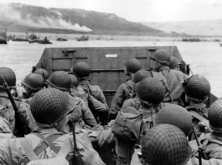 Troops at the D-Day landings in Normandy