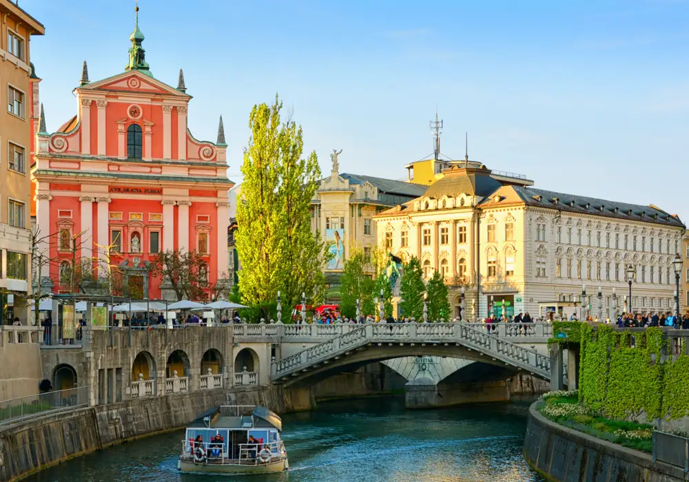 A Bridge Spanning a River in Ljubljana