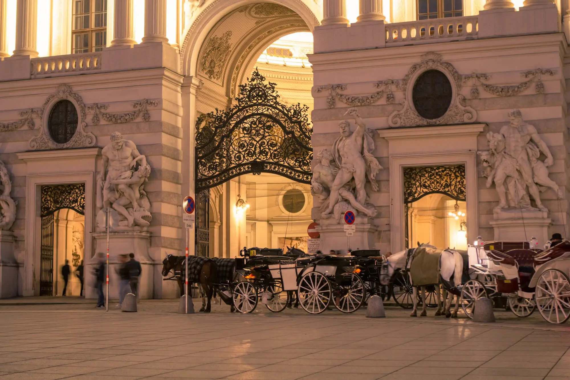 Carriages in Front of Hofburg Palace in Vienna