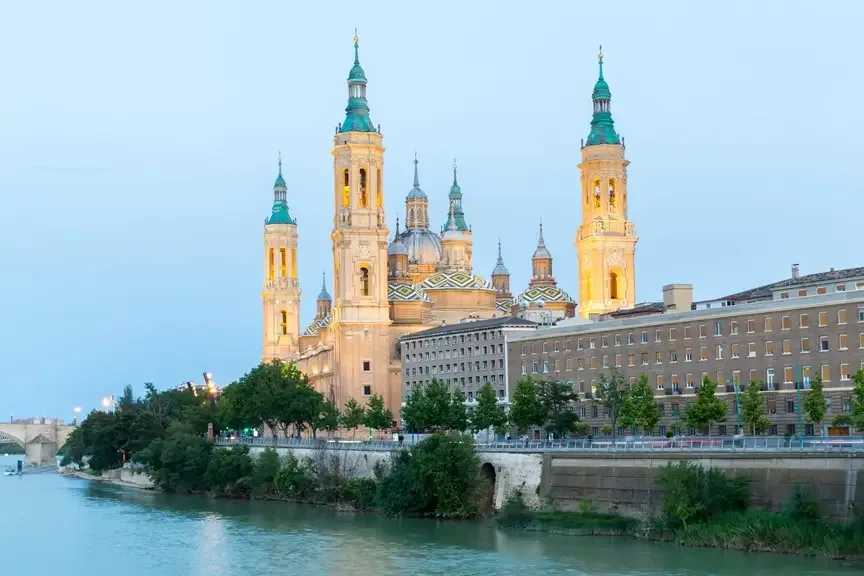 Basilica with Ebro River