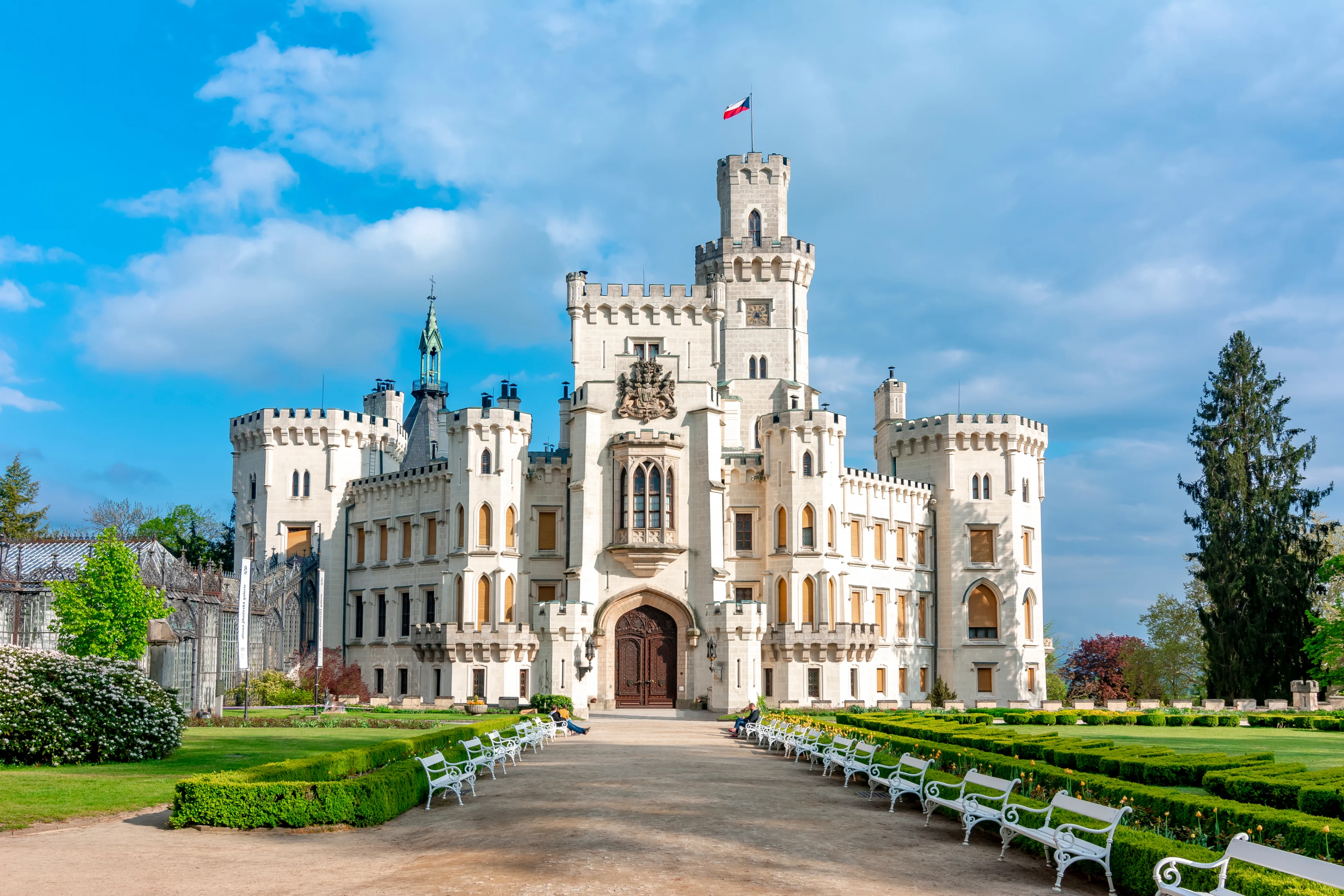 Gothic Hluboka Palace Surrounded by Gardens