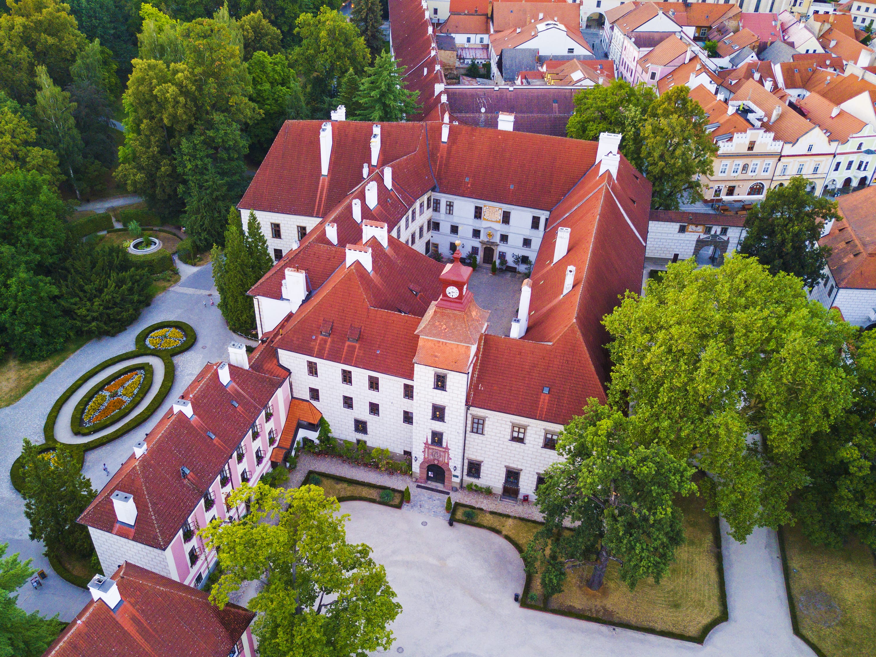 Aerial View of Red Roofs in Trebon