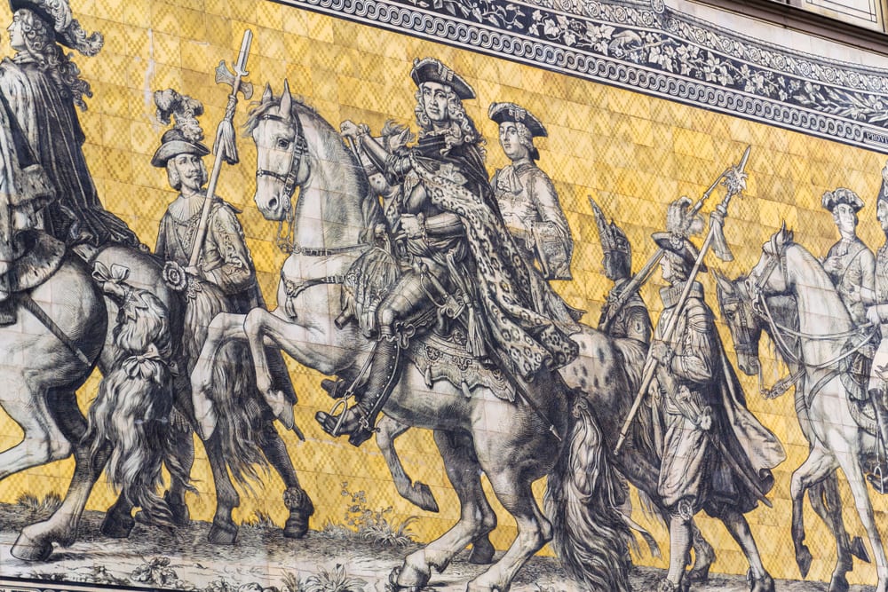 A Porcelain Mural of Kings in Dresden Germany