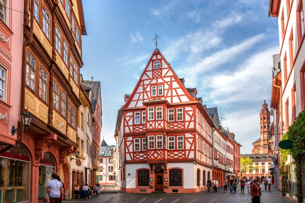 Quaint Half Timbered Houses in Mainz