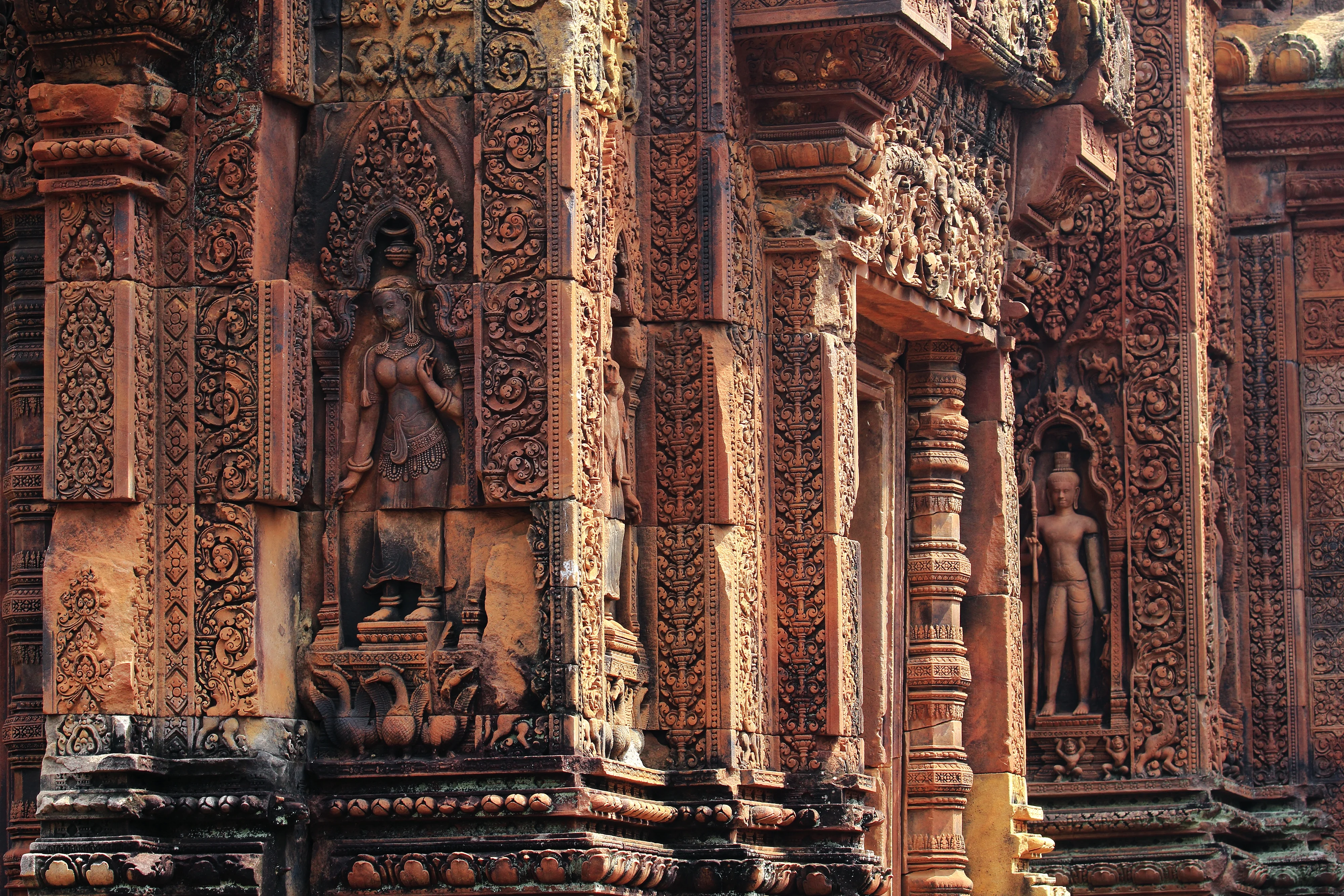 Closeup of Banteay Srei in Siem Reap