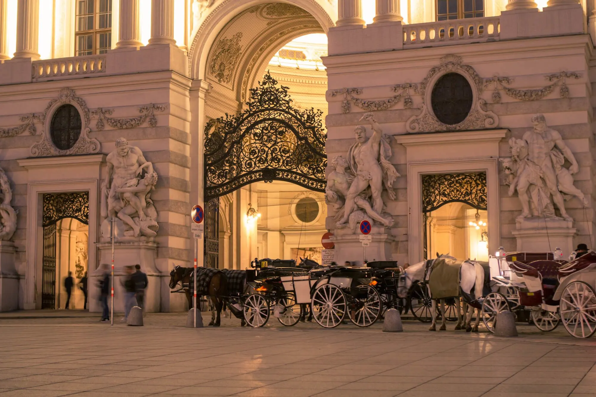 Carriages in Front of Hofburg Palace in Vienna