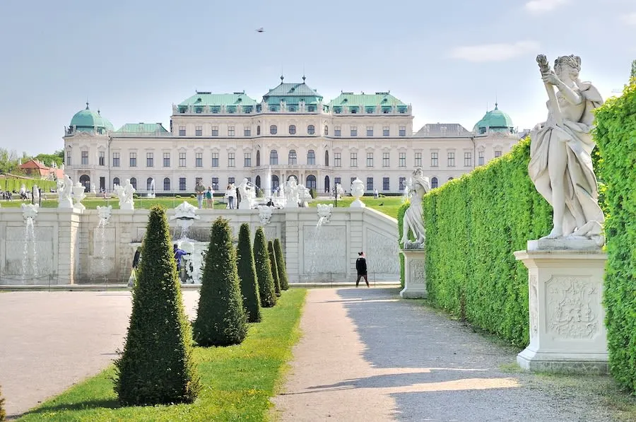 Fountain in Front of Belvedere Palace in Vienna