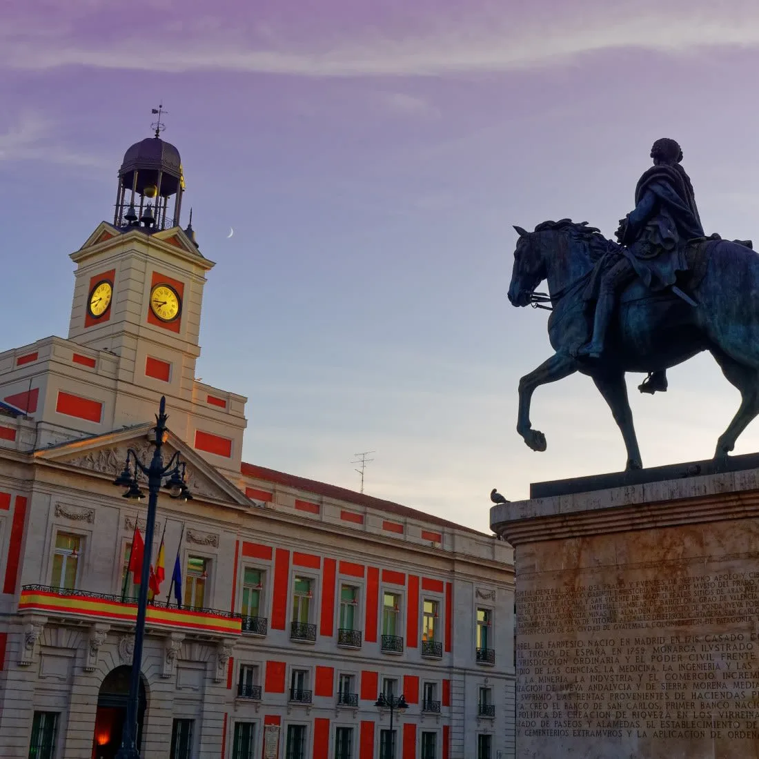 statue of Charles III with tower 