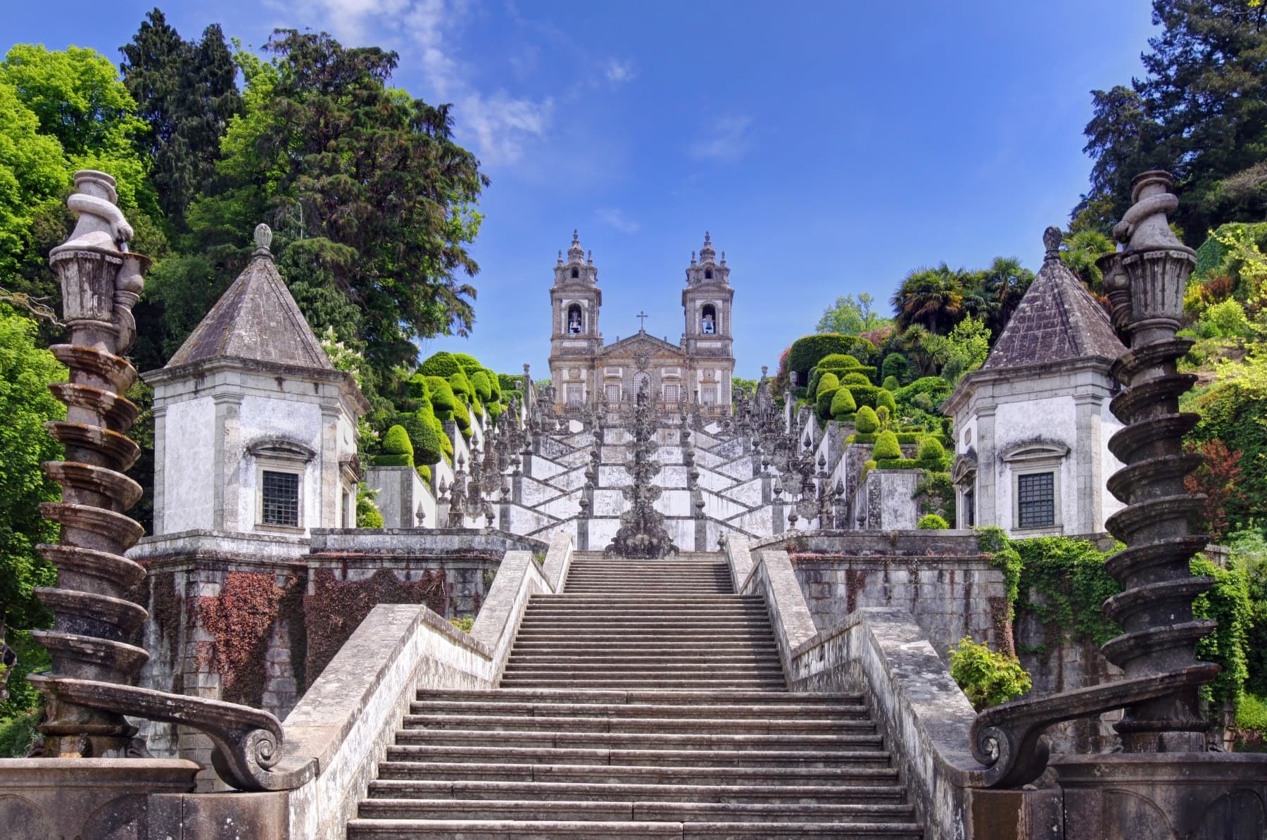 Stairway to the church of Bom Jesus do Monte in Braga, Portugal