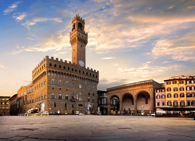 Piazza Della Signoria in Florence at Sunset 