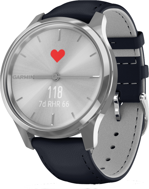 Silver/Black Garmin Vivomove Luxe Smartwatch.2