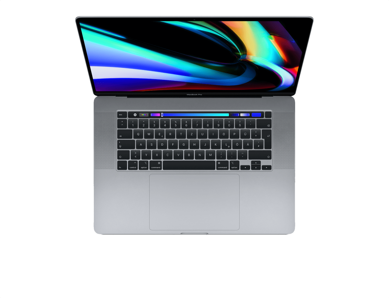 Silber Apple 16" MacBook Pro (Late 2019) - English (QWERTY) Notebook - Intel® Core™ i7-9750H - 16GB - 512GB SSD - AMD Radeon Pro 5300M.2