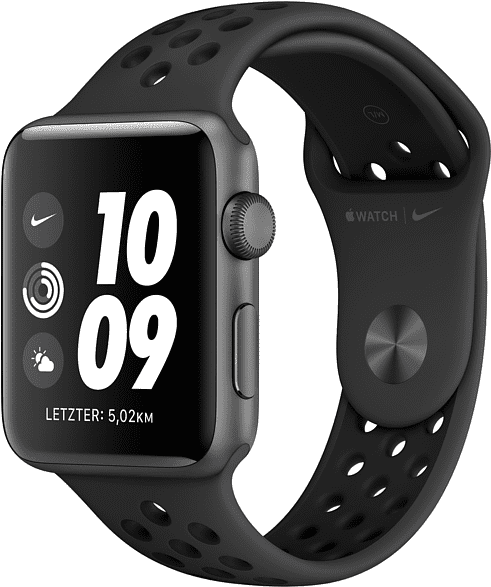 Anthrazit / Schwarz Apple Watch Nike+ Serie 3 GPS, 42-mm-Aluminiumgehäuse, Sportarmband.1