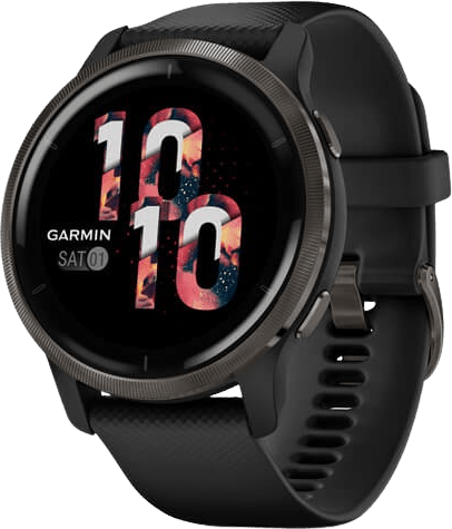 Negro / Gris pizarra Garmin Venu 2 Smartwatch, 45mm Caja de polímero reforzado con fibra y banda deportiva.1