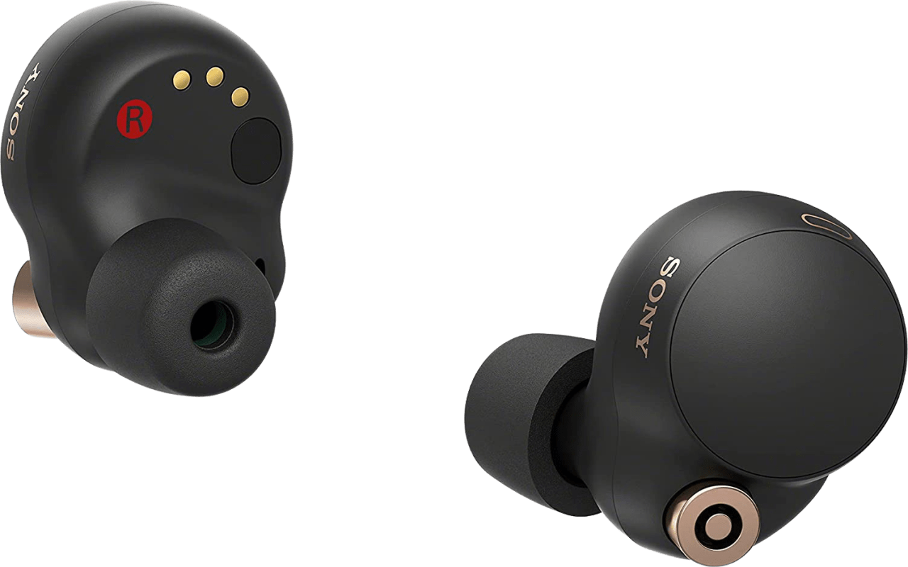 Zwart Sony WF-1000 XM4 ruisonderdrukkende In-ear hoofdtelefoon met Bluetooth.2