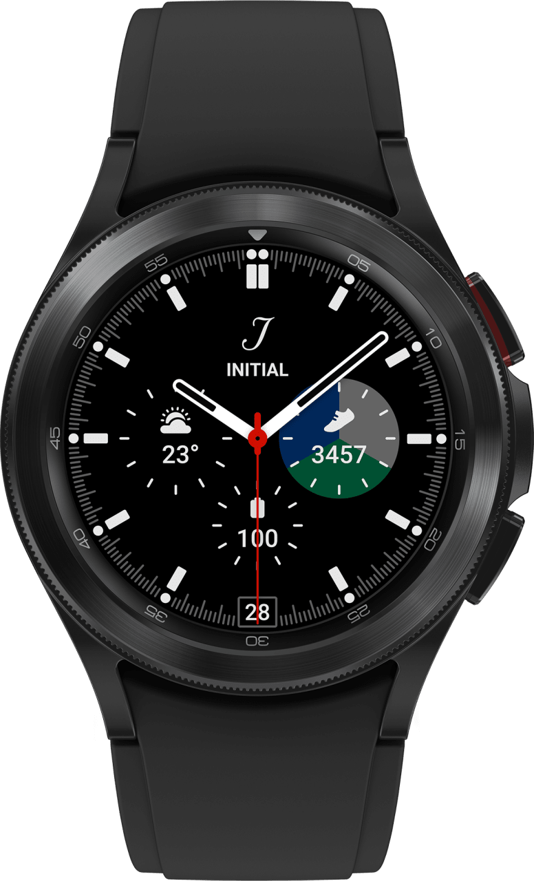 Black Samsung Galaxy Watch4 Classic, Stainless steel case & Sport band, 42mm.2
