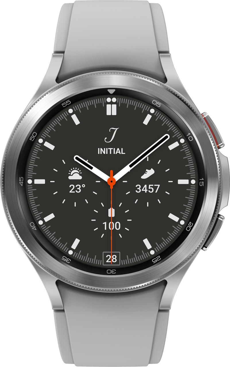 Silver Samsung Galaxy Watch4 Classic LTE, Stainless steel case & Sport band, 46mm.2