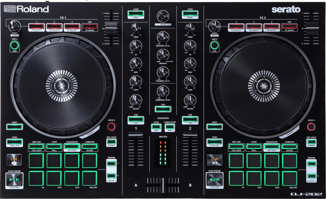 Negro Controlador de DJ Roland DJ-202.1