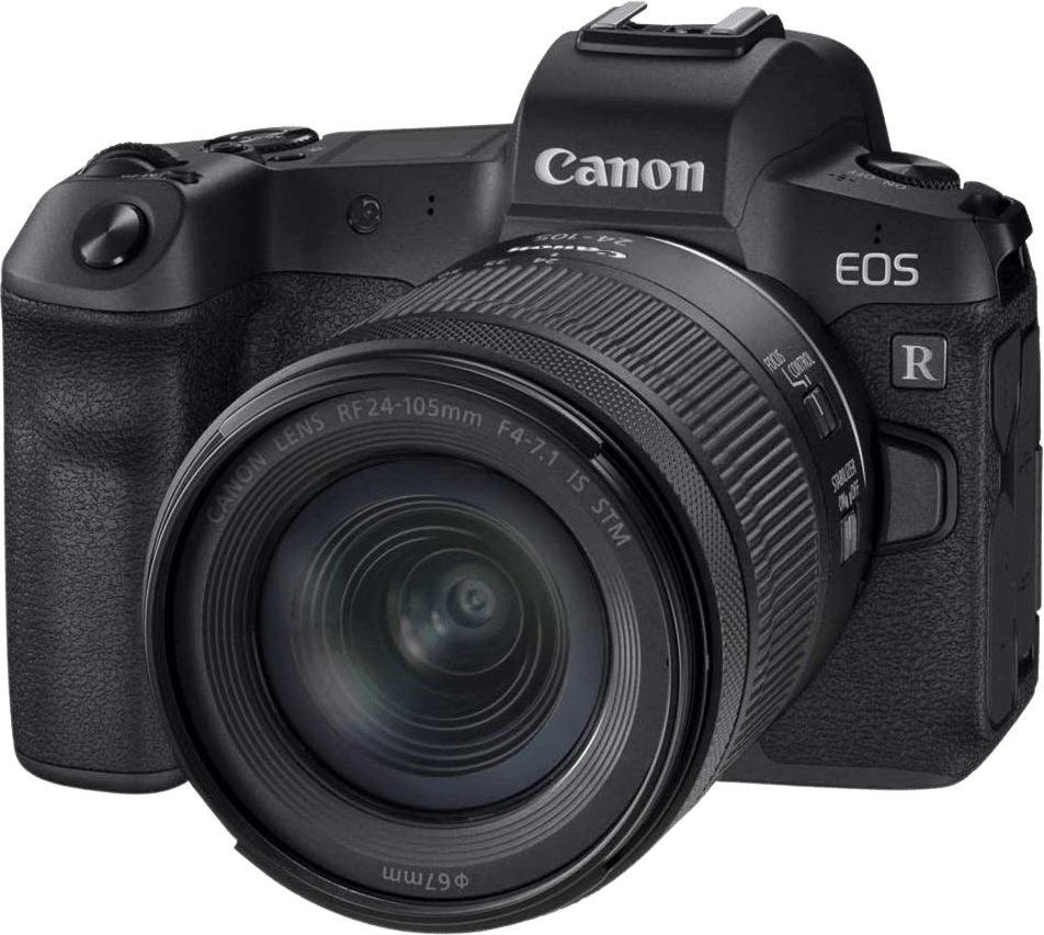 Schwarz Canon EOS R mit Objektiv RF 24-105 mm 4.0-7.1 IS STM Kit.1