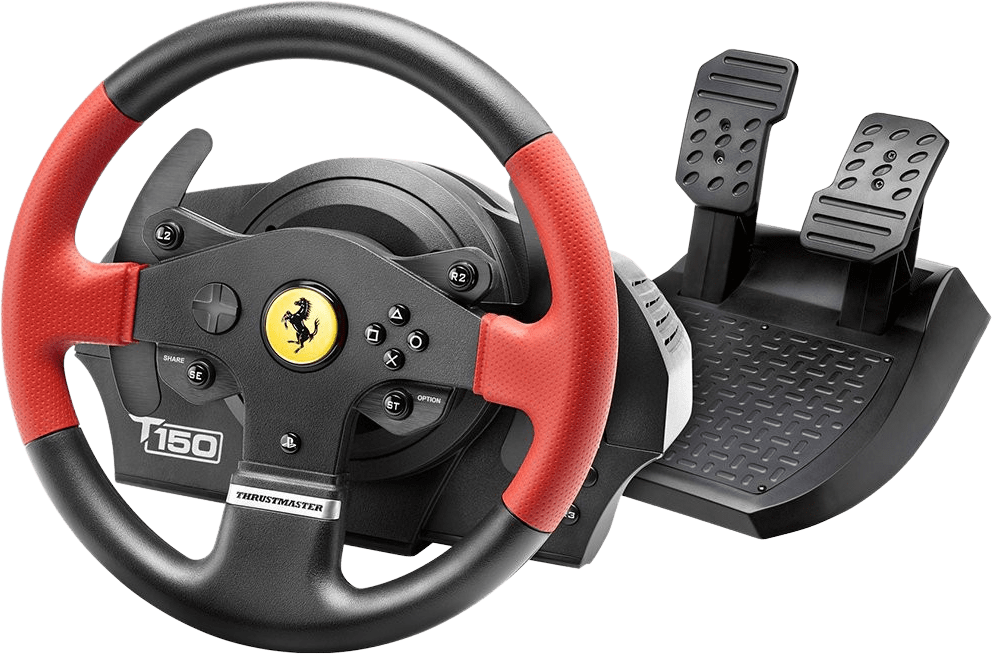 Schwarz Thrustmaster T150 Ferrari Edition Lenkrad + 2 Pedale Set.1