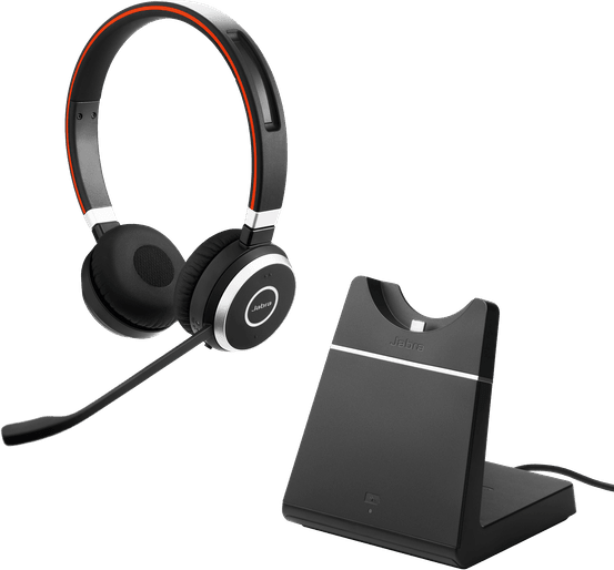 Schwarz Jabra Evolve 65 MS Stereo (inkl. Ladestation) Kabellose Kopfhörer für das Büro.1