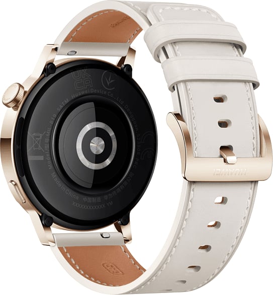 Grau Blau Smartwatch Huawei GT3, Edelstahlgehäuse & Lederarmband, 42mm.4