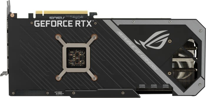 Schwarz Asus ROG Strix GeForce RTX 3070 Ti OC Grafikkarte.4