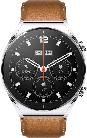 Braun Xiaomi Watch S1, Edelstahlgehäuse & Lederband, 46mm.2